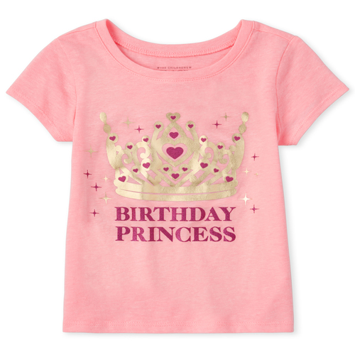 

s Baby And Toddler Mommy And Me Glitter Birthday Princess Matching Graphic Tee - Pink T-Shirt - The Children's Place