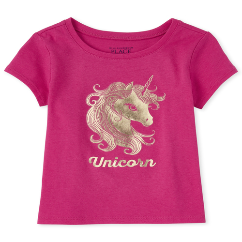 

s Baby And Toddler Mommy And Me Foil Unicorn Matching Graphic Tee - Pink T-Shirt - The Children's Place