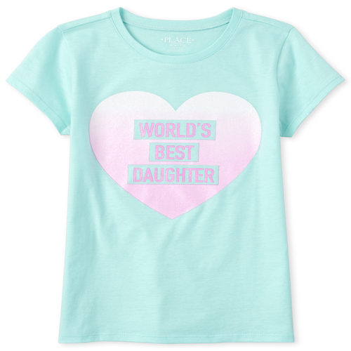 

s Glitter Best Daughter Graphic Tee - Blue T-Shirt - The Children's Place