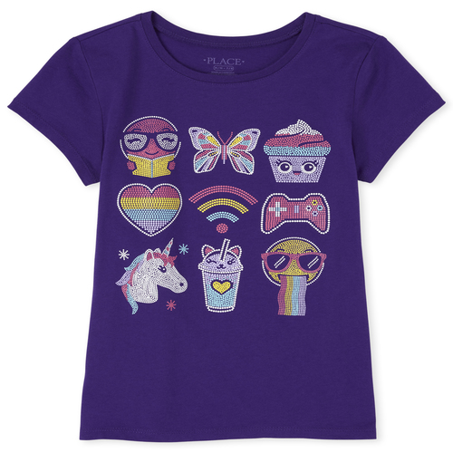 

s Glitter Unicorn Graphic Tee - Purple T-Shirt - The Children's Place