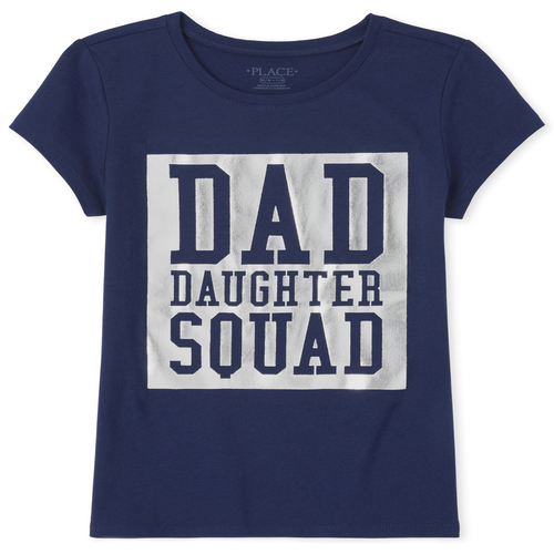 

Girls Matching Family Foil Squad Graphic Tee - Blue T-Shirt - The Children's Place