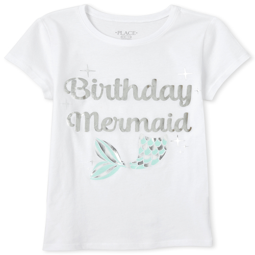 

s Mommy And Me Foil Birthday Mermaid Matching Graphic Tee - White T-Shirt - The Children's Place