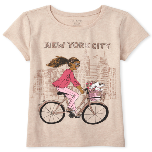 

Girls New York City Graphic Tee - Tan T-Shirt - The Children's Place