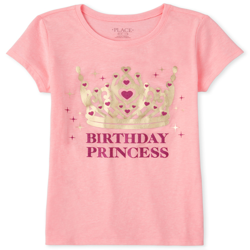

s Mommy And Me Glitter Birthday Princess Matching Graphic Tee - Pink T-Shirt - The Children's Place
