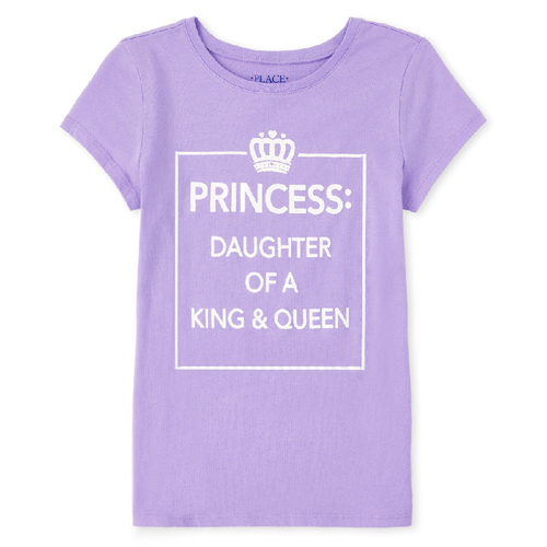 

Girls Glitter Princess Graphic Tee - Purple T-Shirt - The Children's Place