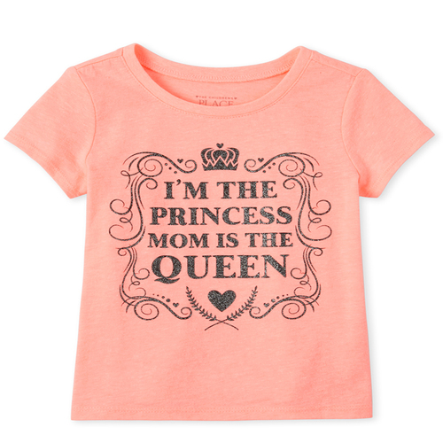 

s Baby And Toddler Glitter Princess Graphic Tee - Pink T-Shirt - The Children's Place