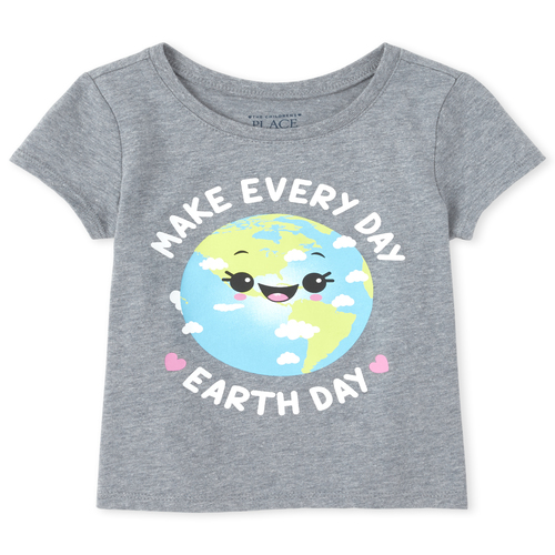 

s Baby And Toddler Earth Day Graphic Tee - Gray T-Shirt - The Children's Place