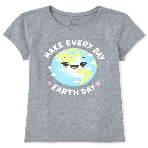 

Girls Earth Day Matching Graphic Tee - Gray T-Shirt - The Children's Place
