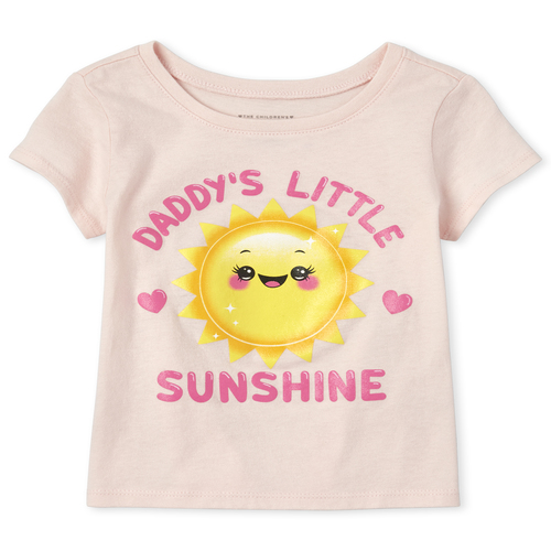 

s Baby And Toddler Glitter Daddy's Sunshine Graphic Tee - Pink T-Shirt - The Children's Place