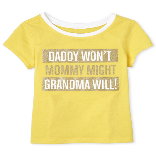 

s Baby And Toddler Glitter Family Graphic Tee - Yellow T-Shirt - The Children's Place
