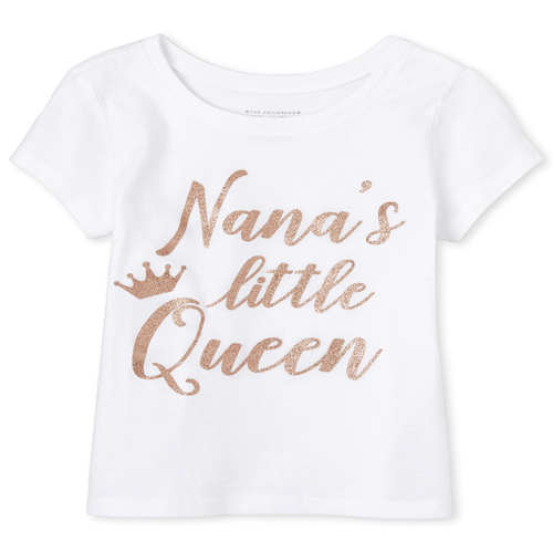 

s Baby And Toddler Glitter Nana Graphic Tee - White T-Shirt - The Children's Place