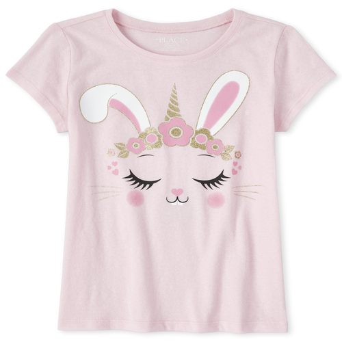 

Girls Bunnycorn Graphic Tee - Pink T-Shirt - The Children's Place
