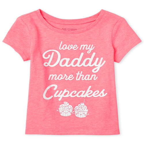 

s Baby And Toddler Glitter Daddy Graphic Tee - Pink T-Shirt - The Children's Place