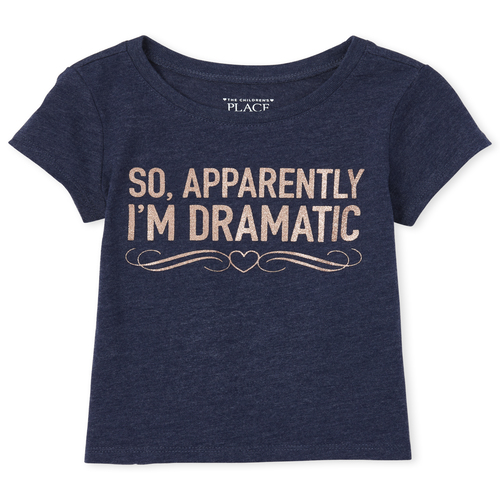 

s Baby And Toddler Glitter Dramatic Graphic Tee - Blue T-Shirt - The Children's Place