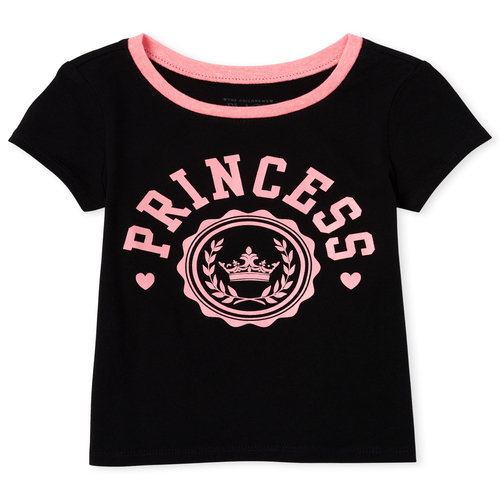 

s Baby And Toddler Glitter Princess Graphic Tee - Black T-Shirt - The Children's Place