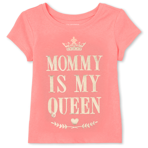

s Baby And Toddler Foil Queen Matching Graphic Tee - Orange T-Shirt - The Children's Place