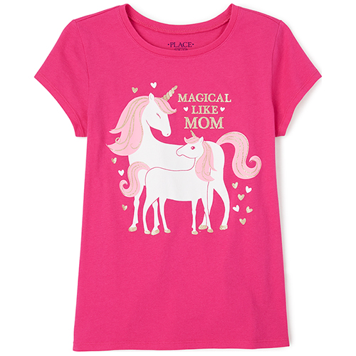 

s Mom Unicorn Graphic Tee - Pink T-Shirt - The Children's Place