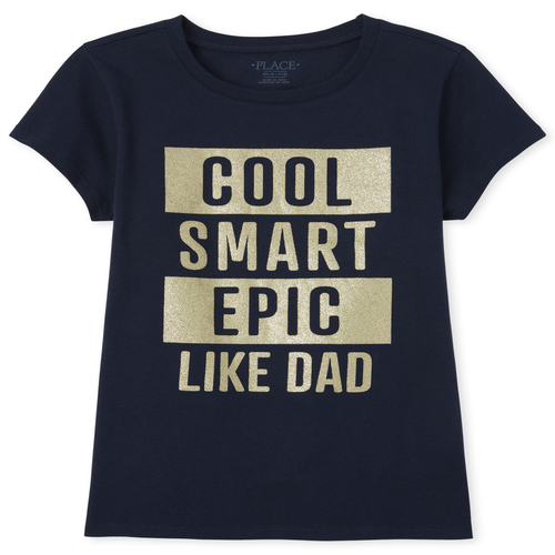 

s Foil Epic Like Dad Graphic Tee - Blue T-Shirt - The Children's Place
