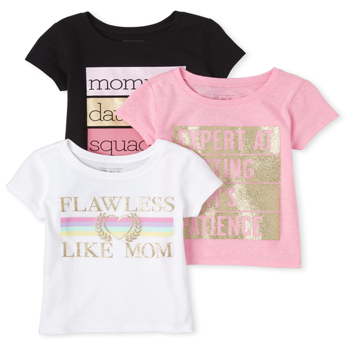 

s Baby And Toddler Glitter Mom Graphic Tee 3-Pack - Multi T-Shirt - The Children's Place