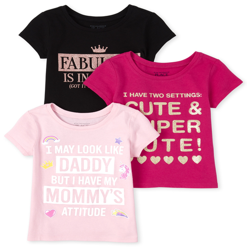 

s Baby And Toddler Glitter Mommy Graphic Tee 3-Pack - Multi T-Shirt - The Children's Place