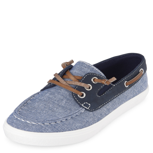 

Boys Boys Chambray Boat Shoes - Blue - The Children's Place