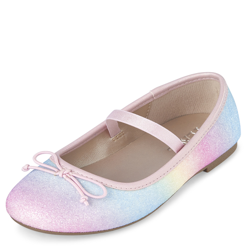 

Baby Girls Toddler Glitter Rainbow Ballet Flats - Multi - The Children's Place
