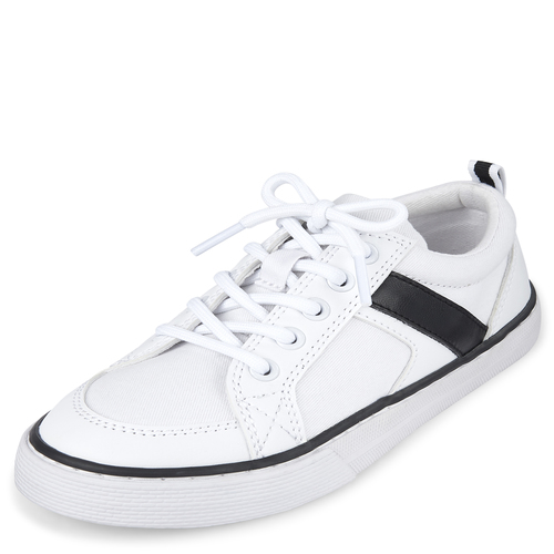 

s Boys Striped Low Top Sneakers - White - The Children's Place
