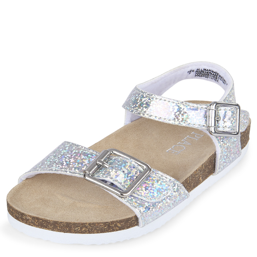 

Baby Girls Toddler Holographic Sandals - Metallic - The Children's Place