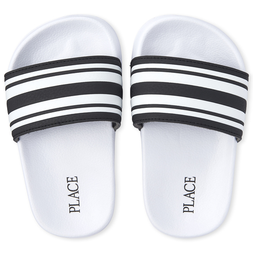 

Boys Boys Striped Slides - Black Sandals - The Children's Place