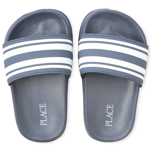 

Boys Boys Striped Slides - Gray Sandals - The Children's Place