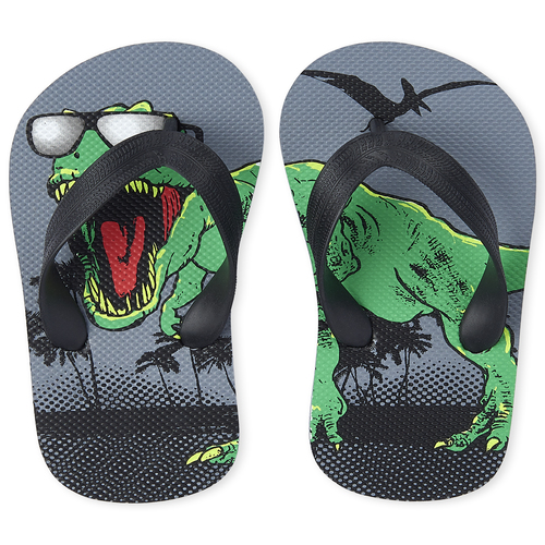 

Boys Boys Dino Flip Flops - Black - The Children's Place