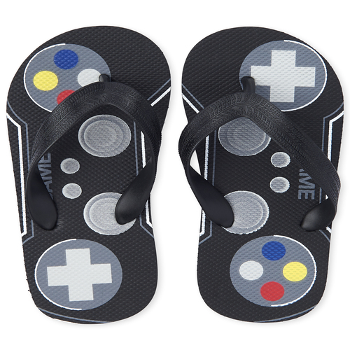 

Boys Boys Video Game Flip Flops - Black - The Children's Place