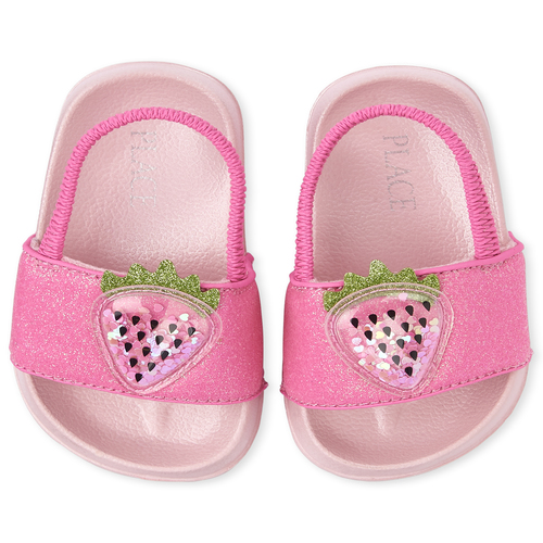 

Baby Girls Toddler Shakey Strawberry Slides - Pink Sandals - The Children's Place