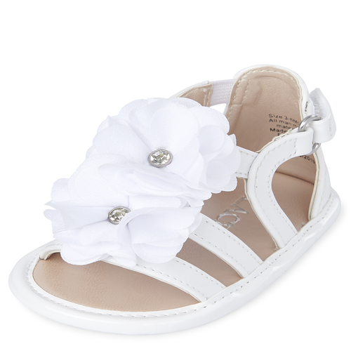 

Newborn Baby Flower Gladiator Sandals - White - The Children's Place