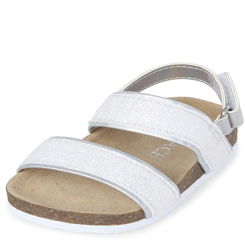 white newborn sandals