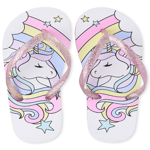

Girls Unicorn Flip Flops - Pink - The Children's Place