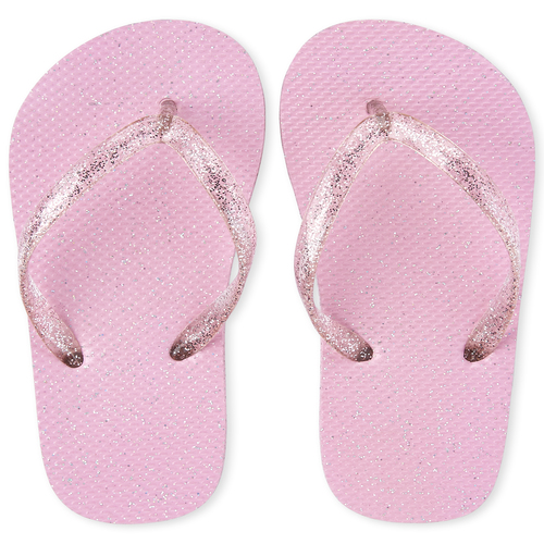 

Girls Glitter Flip Flops - Pink - The Children's Place