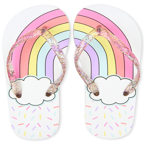 

s Glitter Rainbow Flip Flops - Multi - The Children's Place