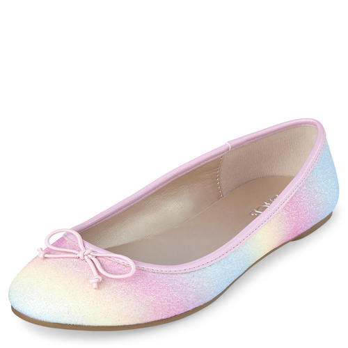 

Girls Glitter Rainbow Ballet Flats - Multi - The Children's Place