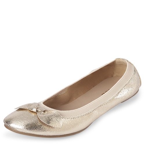 

Girls Metallic Bow Ballet Flats - The Children's Place