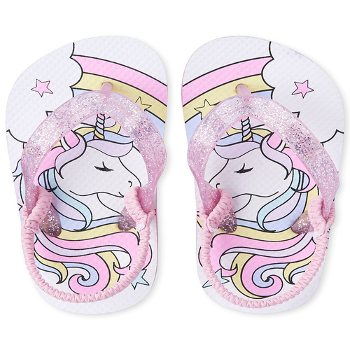 

Baby Girls Toddler Unicorn Flip Flops - Pink - The Children's Place