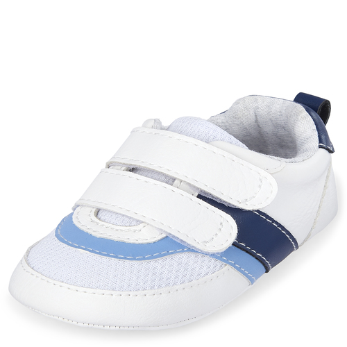 

Newborn Baby Boys Striped Sneakers - White - The Children's Place