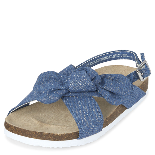 

s Toddler Bow Denim Sandals - The Children's Place