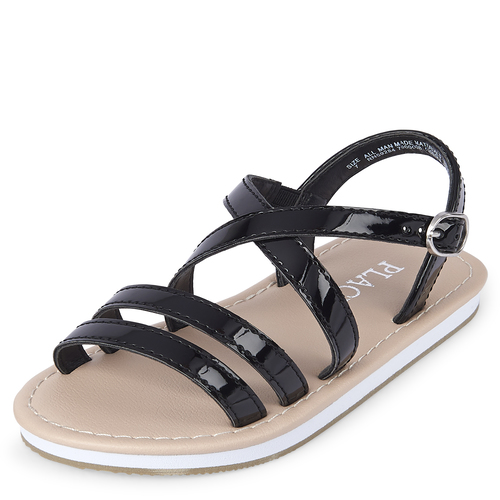 

s Toddler Metallic Gladiator Sandals - Black - The Children's Place