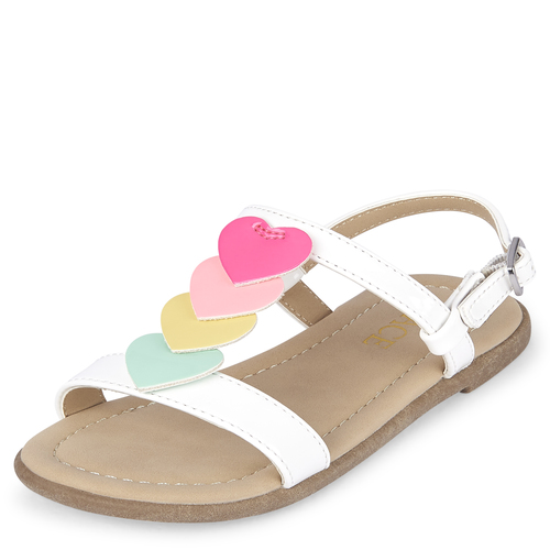 

s Toddler Rainbow Heart Matching T-Strap Sandals - Multi - The Children's Place
