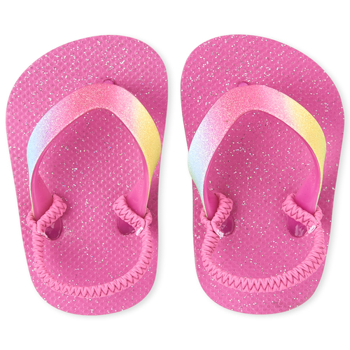 

Baby Girls Toddler Glitter Rainbow Flip Flops - Multi - The Children's Place