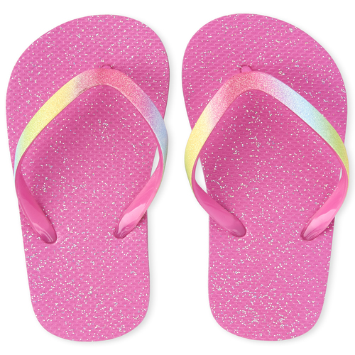 

Girls Glitter Rainbow Flip Flops - Multi - The Children's Place