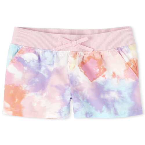 

Girls Tie Dye Pull On Shorts - Pink - The Children's Place