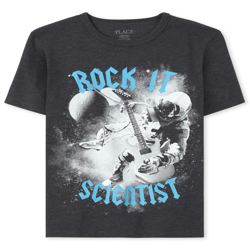 

s Boys Rock It Scientist Graphic Tee - Black T-Shirt - The Children's Place
