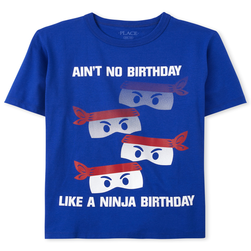 

s Boys Birthday Ninja Graphic Tee - Blue T-Shirt - The Children's Place